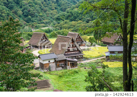富山県南砺市の五箇山集落 142924613