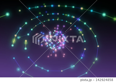 光る点の連なりが描く曲線 142924858