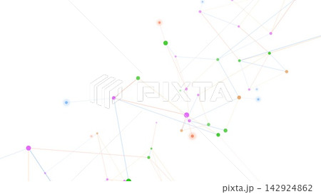 白背景にカラフルなネットワーク構造 白背景にカラフルなネットワーク構造 142924862