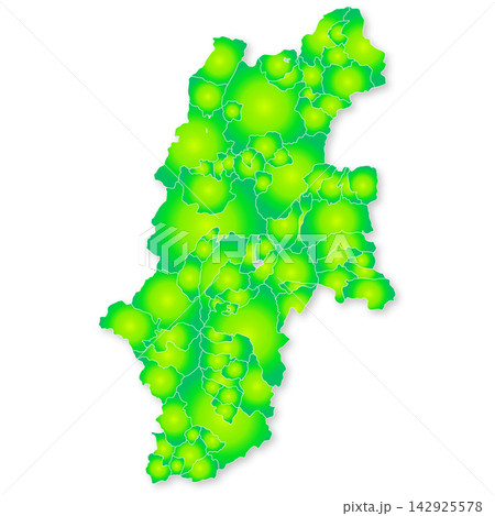 長野県と市町村地図 長野県と市町村地図 142925578