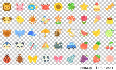 かわいい個人マーク・アイコンのイラストセット 保育・子ども 142925684