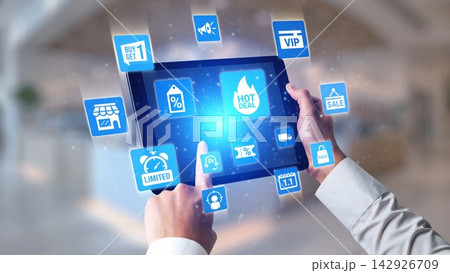 Sale and promotion icons for marketing and e-commerce business Gist 142926709