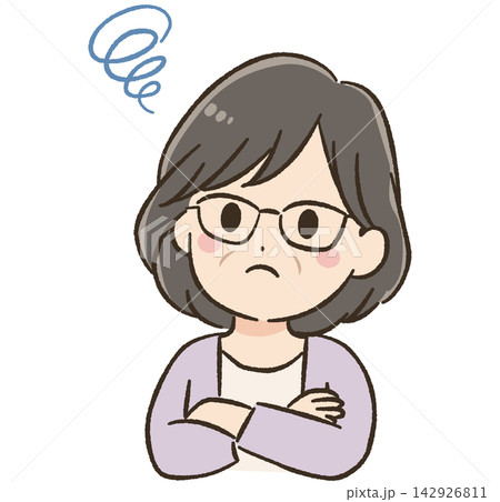 60代女性の日常生活・コミュニケーション素材セット 悩む 60代女性の日常生活・コミュニケーション素材セット 悩む 142926811