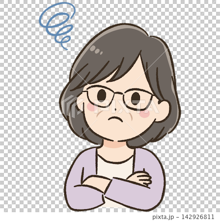 60代女性の日常生活・コミュニケーション素材セット 悩む 60代女性の日常生活・コミュニケーション素材セット 悩む 142926811