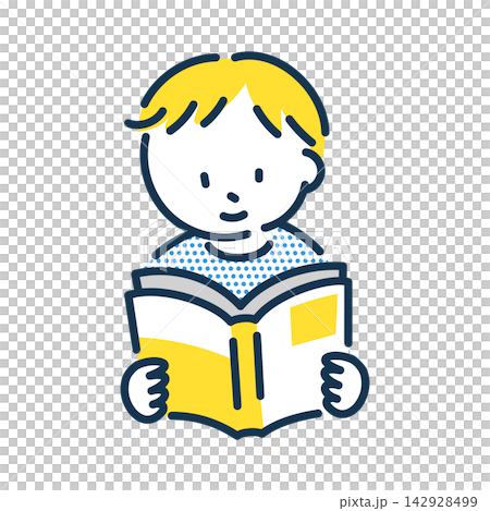 冊子を読む男の子のイラスト 142928499