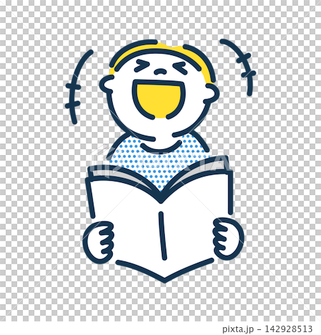 Illustration of a boy laughing out loud Illustration of a boy laughing out loud 142928513
