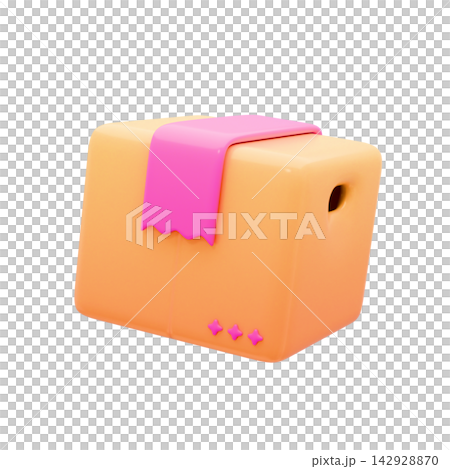 Cute online shopping/e-commerce icon, 3D illustration, shipping cardboard box. Cute online shopping/e-commerce icon, 3D illustration, shipping cardboard box. 142928870