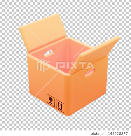可愛的網購/電商圖標,3D 插圖,運輸紙箱。 可愛的網購/電商圖標,3D 插圖,運輸紙箱。 142928877
