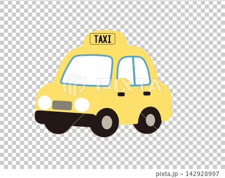 かわいいタクシーのイラスト 142928997