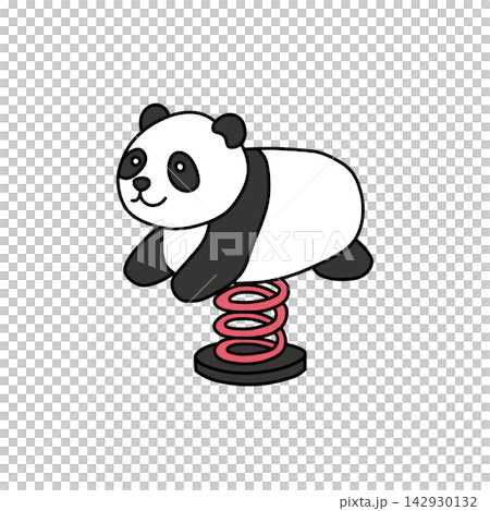 熊貓形狀彈簧遊樂場設備的示意圖 熊貓形狀彈簧遊樂場設備的示意圖 142930132