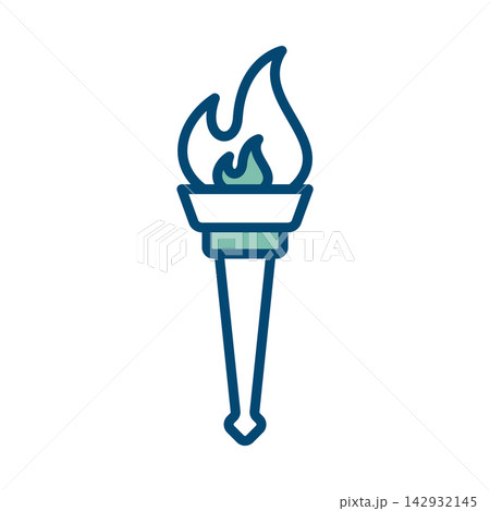 torch icon vector design template in white background torch icon vector design template in white background 142932145