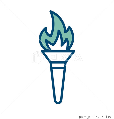 torch icon vector design template in white background torch icon vector design template in white background 142932149