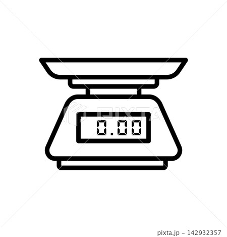 kitchen scale icon vector design template in white background 142932357