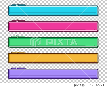 Simple, versatile title frame with folder tabs, Lowsard, 5-color set. 142932771
