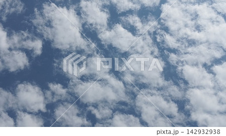 Bright Blue Summer Sky with Scattered Cloud Formations Bright Blue Summer Sky with Scattered Cloud Formations 142932938