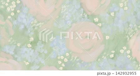 くすみカラー 花柄背景 バラ 142932955