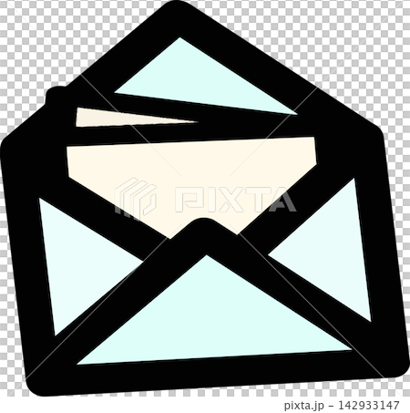 Illustration of an open envelope and a letter Illustration of an open envelope and a letter 142933147