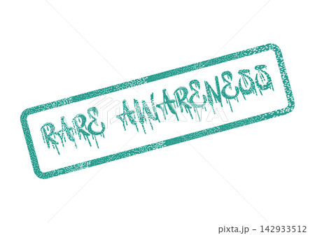 A distinct green grunge style stamp impression highlighting the important message of Rare Awareness A distinct green grunge style stamp impression highlighting the important message of Rare Awareness 142933512