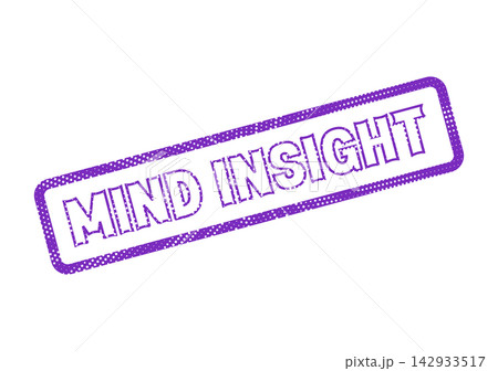 A distinct purple rubber stamp impression highlights the important message of Mind Insight 142933517