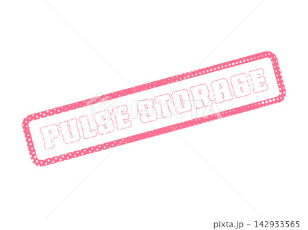 A distinctive pink dashed border stamp design showcases the strategic words PULSE STORAGE for information 142933565