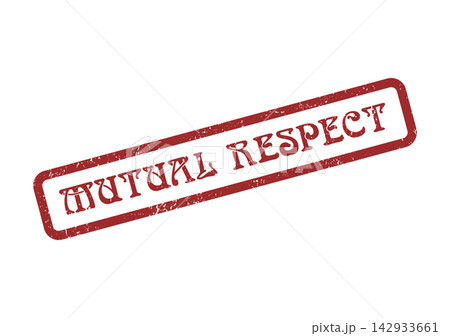A distinctive textured red stamp delivers a powerful message about the core value of mutual respect A distinctive textured red stamp delivers a powerful message about the core value of mutual respect 142933661