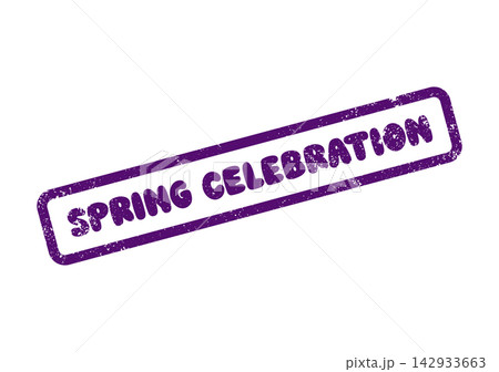 A distinctive violet distressed rubber stamp marking spring celebration events and seasonal festivities A distinctive violet distressed rubber stamp marking spring celebration events and seasonal festivities 142933663