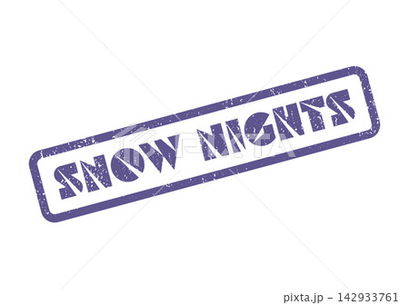 A distressed purple rubber stamp features the words Snow Nights for evocative winter themes 142933761