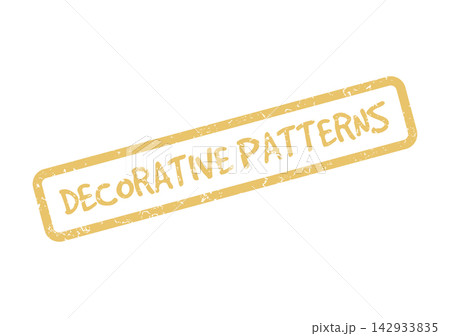 A distressed vintage stamp displaying the words Decorative Patterns represents artistic motifs and repeatable designs A distressed vintage stamp displaying the words Decorative Patterns represents artistic motifs and repeatable designs 142933835