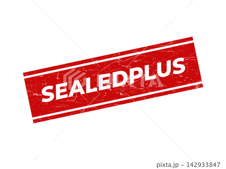 A dynamic red grunge rubber stamp featuring the important SEALEDPLUS text, indicating secure product status A dynamic red grunge rubber stamp featuring the important SEALEDPLUS text, indicating secure product status 142933847
