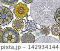 Colorful seamless marine pattern with corals 142934144