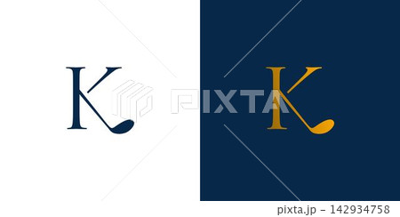 K King golf logo design unique and modern 142934758