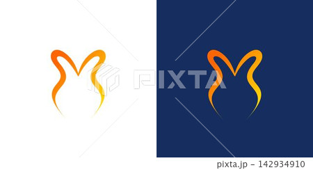 Modern and simple initial M letter fire logo design Modern and simple initial M letter fire logo design 142934910