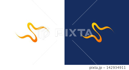 Modern and simple initial S letter fire logo design 142934911