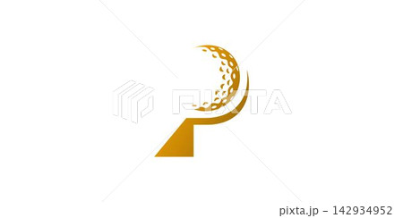 Luxury and modern  P golf logo design 142934952