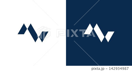 Simple and modern letter MW initials logo design 142934987