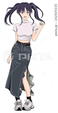 スカートを着た女性 142935335