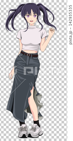 スカートを着た女性 142935335