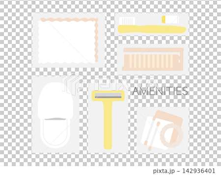 Amenity goods illustrated set Amenity goods illustrated set 142936401