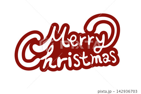 Merry Christmas Hand Drawn Calligraphy Lettering 142936703