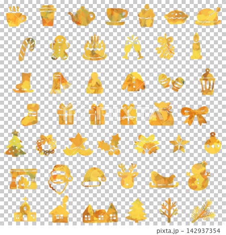 A set of hand-drawn style icons with Christmas motifs. A set of hand-drawn style icons with Christmas motifs. 142937354