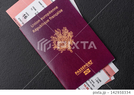 French passport for travel, immigration, education, and business. French passport 142938334