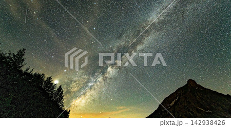night landscape of mountains and stars 142938426