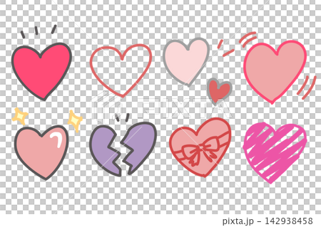 A set of cute heart icons 142938458