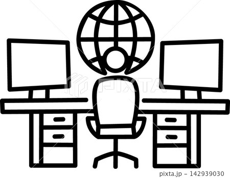 Logistics manager office workspace with world globe 142939030