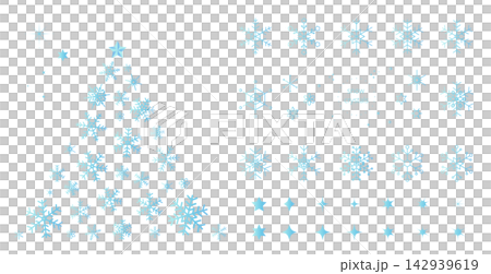 Blue snowflake illustration set - Christmas tree icon/background illustration/vector material Blue snowflake illustration set - Christmas tree icon/background illustration/vector material 142939619