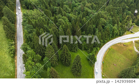 Aerial View Austrian Slovenian Border Alps Mountain Range Ridge Aerial View Austrian Slovenian Border Alps Mountain Range Ridge 142939804
