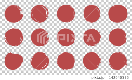 Brush, Circle, Japanese Style, Frame Set, Red Brush, Circle, Japanese Style, Frame Set, Red 142940556