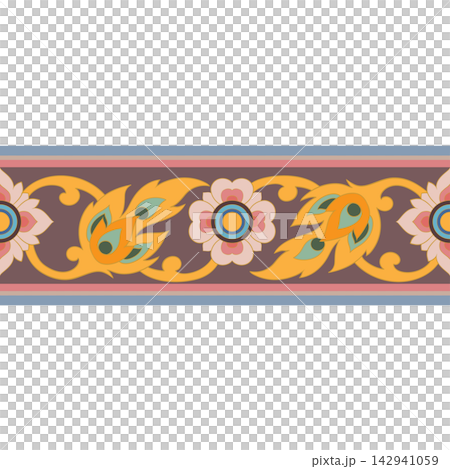 Thai Floral Seamless Border Thai Floral Seamless Border 142941059