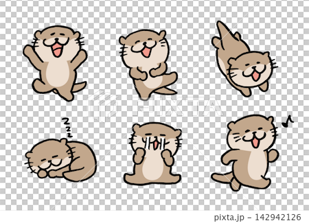 Cute otter character material Cute otter character material 142942126