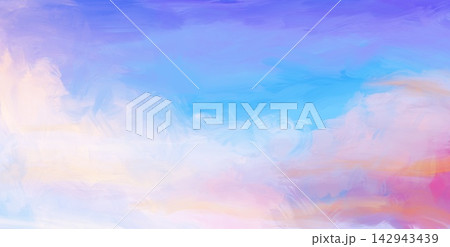 Purple Sky Painterly Cloud with Pink and Peach Tones Purple Sky Painterly Cloud with Pink and Peach Tones 142943439